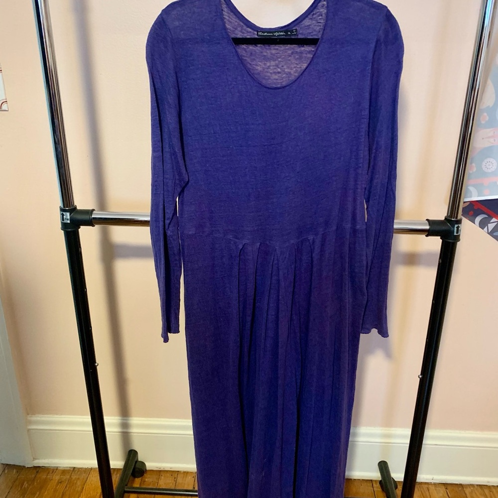 Gudrun Sjoden 100% linen knit dress in vibrant blue.